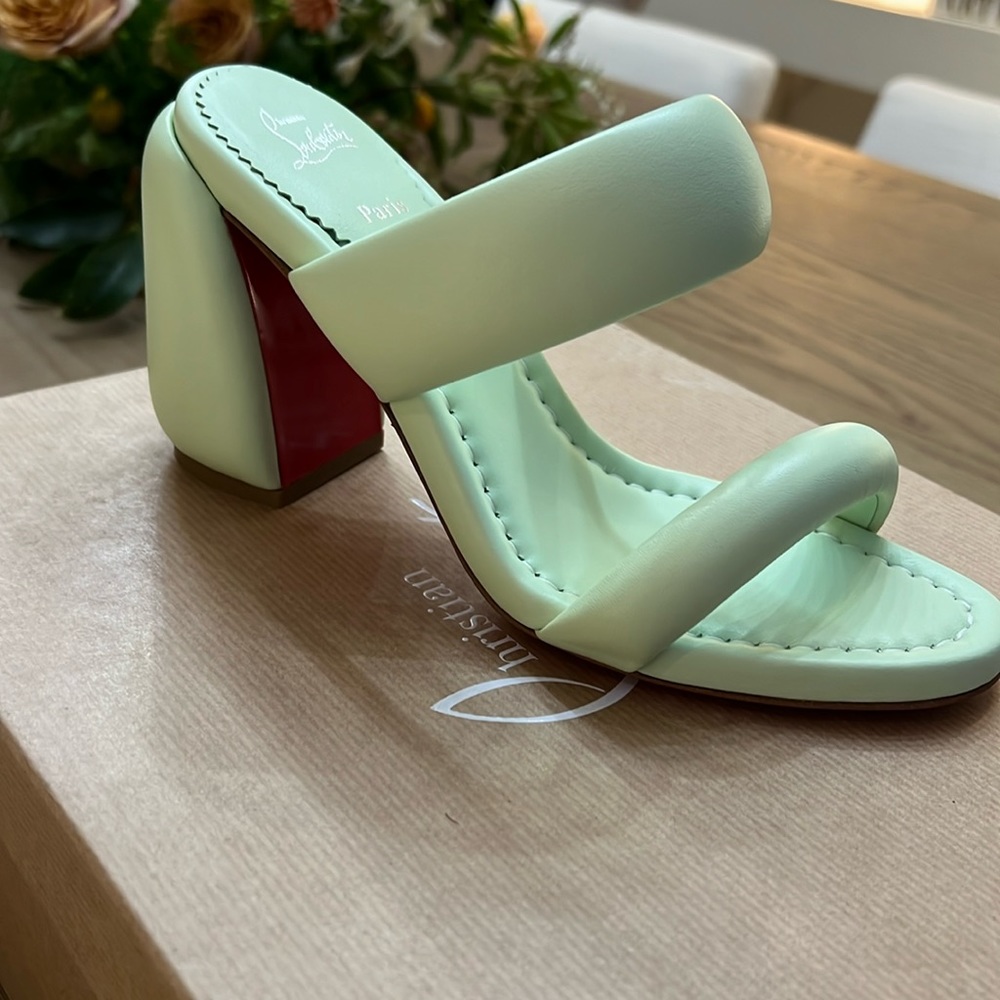 Brand new Christian Louboutin mint sandals 37.5